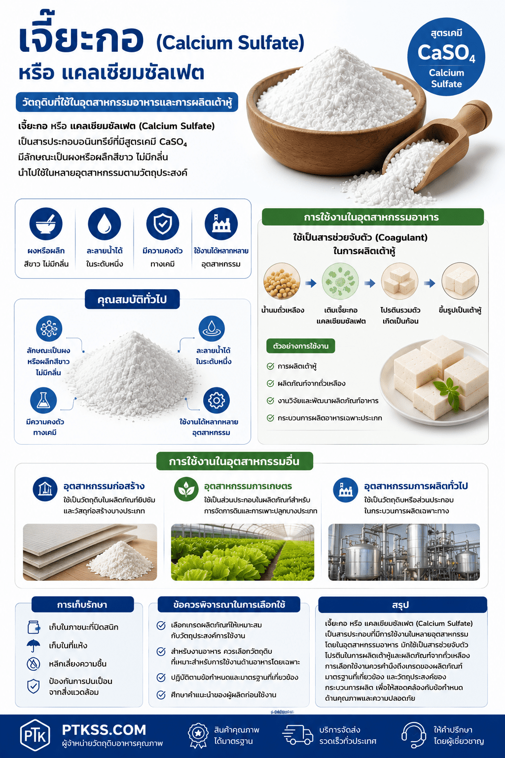 เจี๊ยะกอ แคลเซียมซัลเฟต Calcium Sulfate