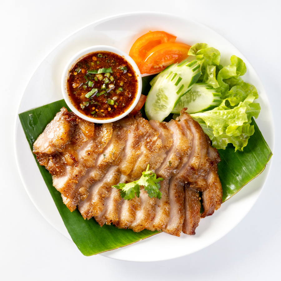 เมนูอาหารคีโต คอหมูย่าง